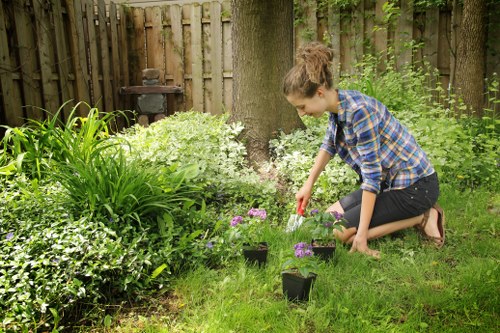 Local landscaping work being carried out in a Yeading terrace garden